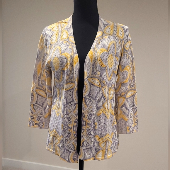Haut Manches 3/4 Alfred Dunner - Zig Zag Bleu Avec Clous, Taille L